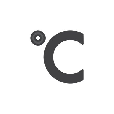 Santigrat derece sıcaklık kutsal kişilerin resmi, vektör işareti, üzerinde beyaz izole piktogram dolu. Sembol, logo illüstrasyon. Piksel mükemmel vektör grafikleri