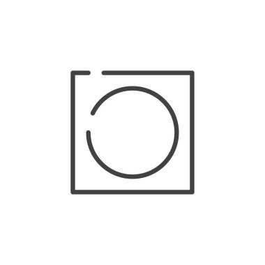 Kuru satırı simgesi, vektör işareti, anahat üzerinde beyaz izole doğrusal stil piktogram. Sembol, logo illüstrasyon. Düzenlenebilir kontur