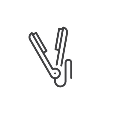 Satırı simgesi düzelt, vektör işareti, anahat üzerinde beyaz izole doğrusal stil piktogram. Sembol, logo illüstrasyon. Düzenlenebilir kontur