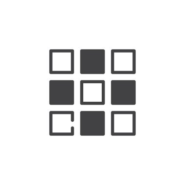 Menü simge vektör, düz işareti, üzerinde beyaz izole katı piktogram dolu. Sembol, logo illüstrasyon.