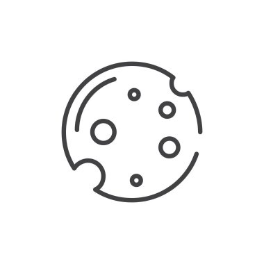 Tanımlama bilgisi satırı simgesi, Anahat vektör işareti üzerinde beyaz izole doğrusal stil piktogram. Sembol, logo illüstrasyon. Düzenlenebilir kontur