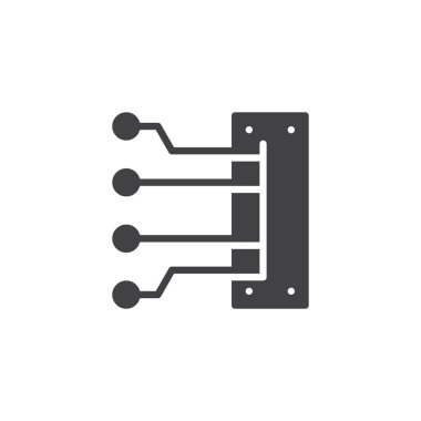 Motor buji kabloları simge vektör, dolu düz işareti, üzerinde beyaz izole katı piktogram. Sembol, logo illüstrasyon.