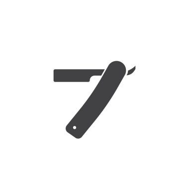 Ustura simge vektör, düz işareti, üzerinde beyaz izole katı piktogram dolu. Sembol, logo illüstrasyon.