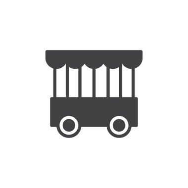 Mobil hayvan kafes simge vektör, düz işareti, üzerinde beyaz izole katı piktogram dolu. Sembol, logo illüstrasyon.