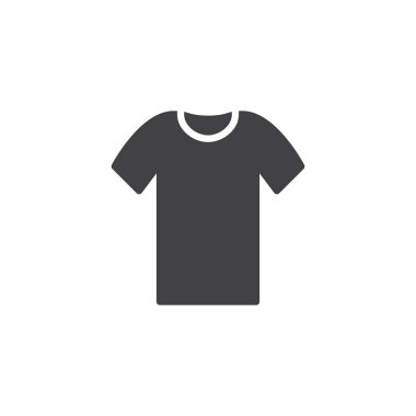 Gömlek simge vektör, düz işareti, üzerinde beyaz izole katı piktogram dolu. Sembol, logo illüstrasyon.