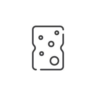 Sünger satırı simgesi, vektör işareti, anahat üzerinde beyaz izole doğrusal stil piktogram. Sembol, logo illüstrasyon. Düzenlenebilir kontur