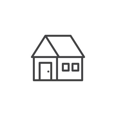 House satırı simgesi, vektör işareti, anahat üzerinde beyaz izole doğrusal stil piktogram. Ev Emlak sembolü, logo illüstrasyon. Düzenlenebilir kontur