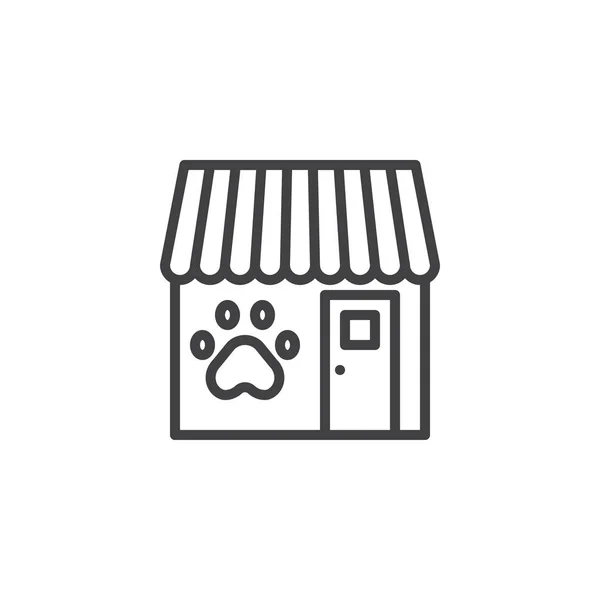 Pet Shop Line Ikona Wektor Znak Zarys Styl Liniowy Piktogram — Wektor stockowy