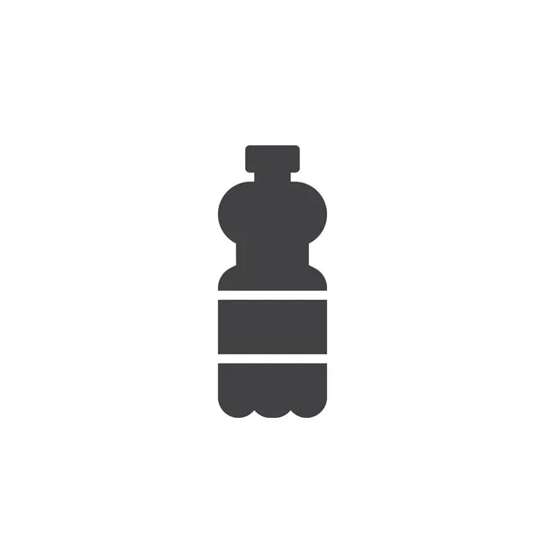 Vector Icono Botella Agua Soda Signo Plano Lleno Pictograma Sólido — Vector de stock