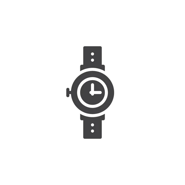 Relógio Mão Ícone Vetor Sinal Plano Preenchido Pictograma Sólido Isolado —  Vetores de Stock