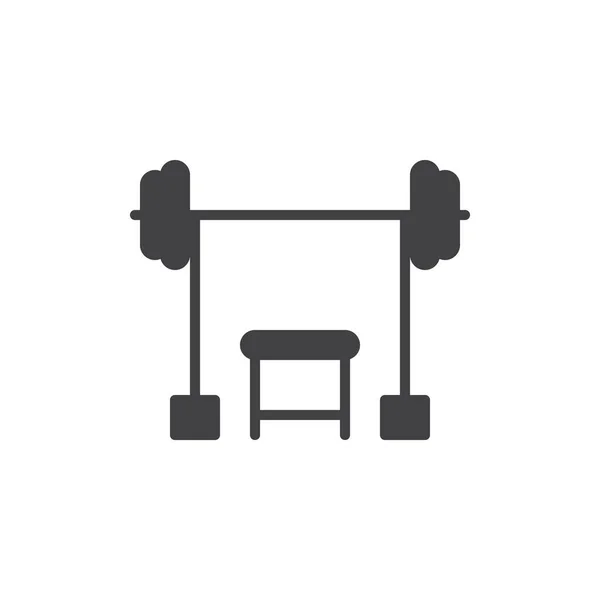 Fitnessruimte Met Barbell Pictogram Vector Vol Platte Teken Solide Pictogram — Stockvector