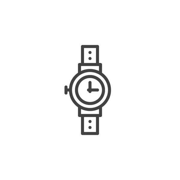 Icono Línea Reloj Mano Signo Vector Contorno Pictograma Estilo Lineal — Archivo Imágenes Vectoriales