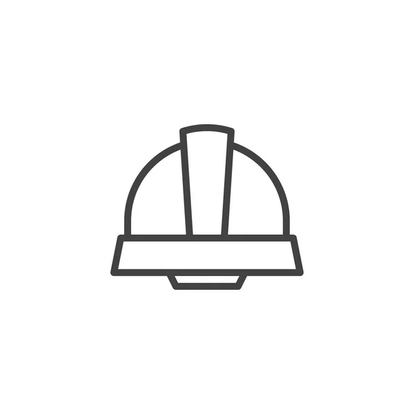 安全帽线图标 轮廓矢量符号 线性风格的象形图隔离在白色 安全符号 徽标插图 可编辑笔画 — 图库矢量图片