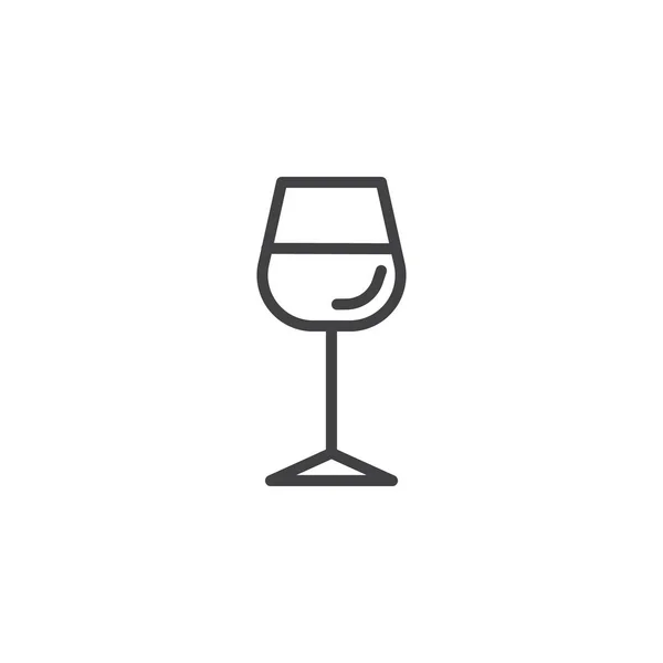 Icono Línea Vidrio Vino Signo Vector Contorno Pictograma Estilo Lineal — Archivo Imágenes Vectoriales