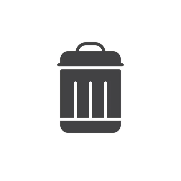 Trash Bin Icon Vector Filled Flat Sign Solid Pictogram Isolated — Stock Vector