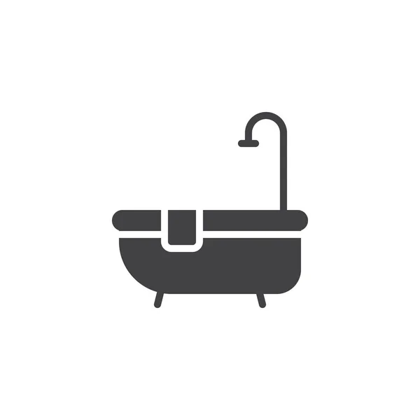 Hotel Bathtub Shower Icon Vector Filled Flat Sign Solid Pictogram — Stock Vector