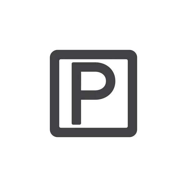Parkování Dopravní Vektorové Ikony Plný Plochý Znamení Solidní Piktogram Izolované — Stockový vektor
