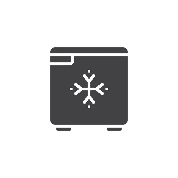 Иконка Мини Холодильника Плоская Табличка Сплошная Пиктограмма Выделенная Белым Цветом — стоковый вектор