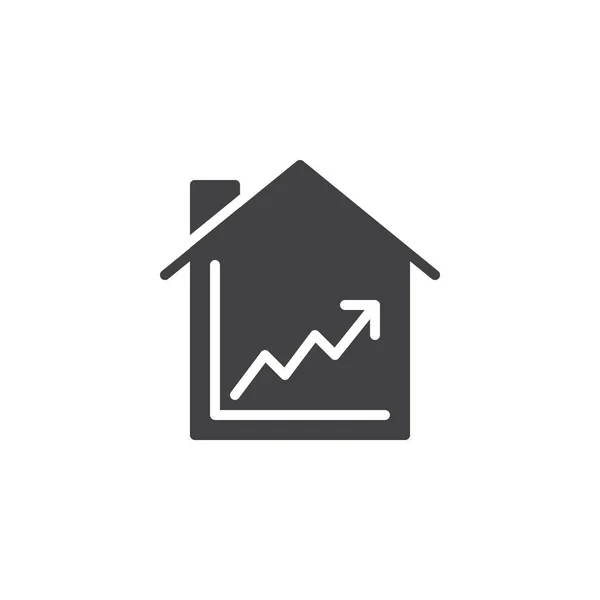 House Line Graph Icon Vector Filled Flat Sign Solid Pictogram — Stock Vector