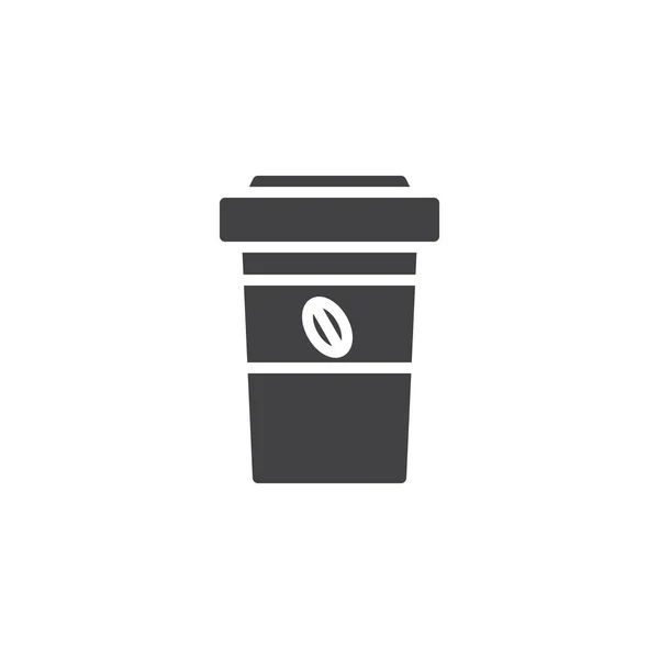 Paper Coffee Cup Icon Vector Filled Flat Sign Solid Pictogram — Stock Vector