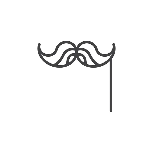 Schnurrbart Liniensymbol Umrissvektorzeichen Lineares Piktogramm Auf Weiß Isoliert Symbol Logoabbildung — Stockvektor