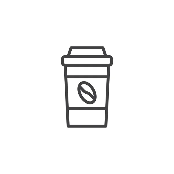 Kant Klaarmaaltijden Koffie Lijn Pictogram Schetsen Van Vector Teken Lineaire — Stockvector