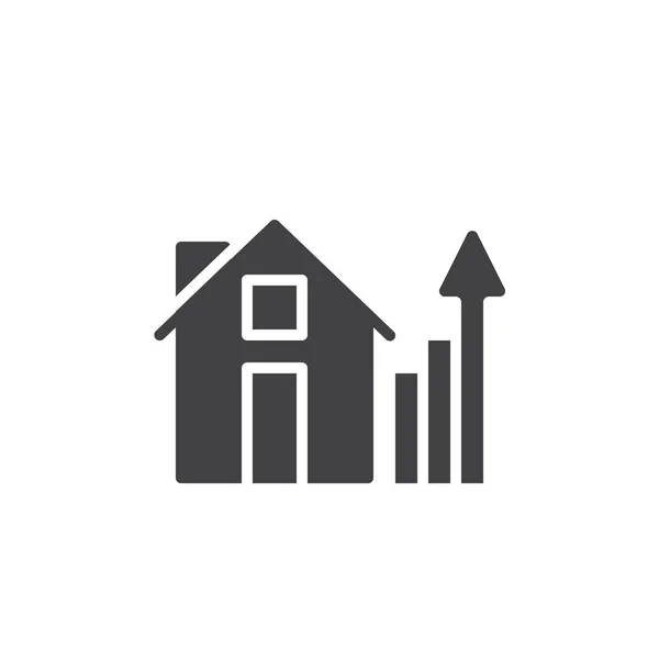 House Real Estate Business Graph Icon Vector Filled Flat Sign — Stock Vector
