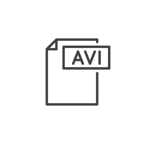 Icono Línea Documento Formato Avi Signo Vectorial Contorno Pictograma Estilo — Archivo Imágenes Vectoriales