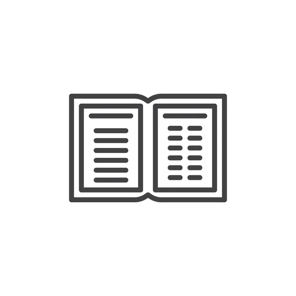 Планировщик Иконка Книжной Линии Контурный Векторный Знак Пиктограмма Выделенная Белым — стоковый вектор