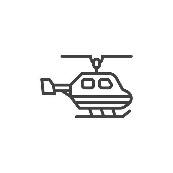 Icono Línea Helicóptero Signo Vector Contorno Pictograma Estilo Lineal Aislado — Vector de stock