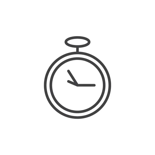 Icône Ligne Horloge Signe Vectoriel Contour Pictogramme Style Linéaire Isolé — Image vectorielle