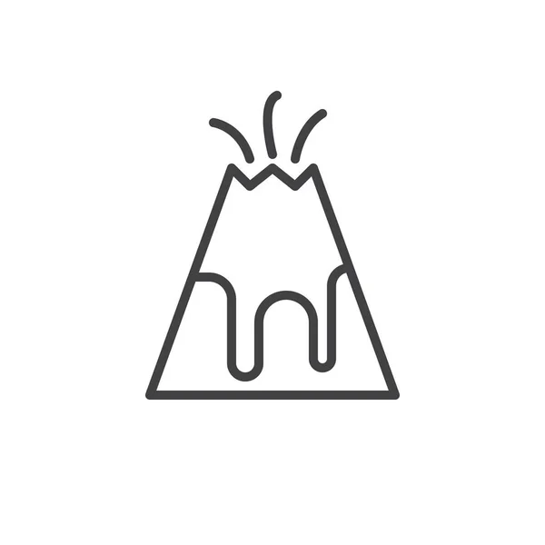 Vulkan Liniensymbol Umrissvektorzeichen Lineares Piktogramm Auf Weiß Isoliert Symbol Logoabbildung — Stockvektor