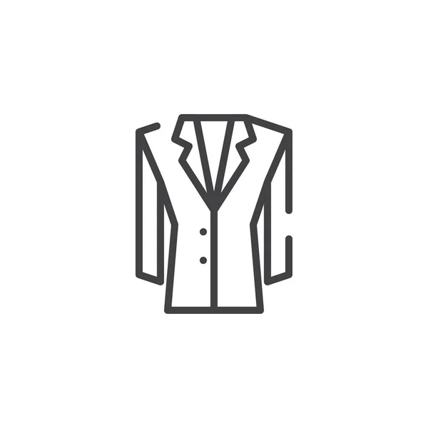 Icono Línea Chaqueta Signo Vector Contorno Pictograma Estilo Lineal Aislado — Vector de stock