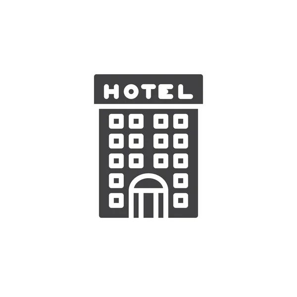 Hotel Building Icon Vector Filled Flat Sign Solid Pictogram Isolated — Stock Vector