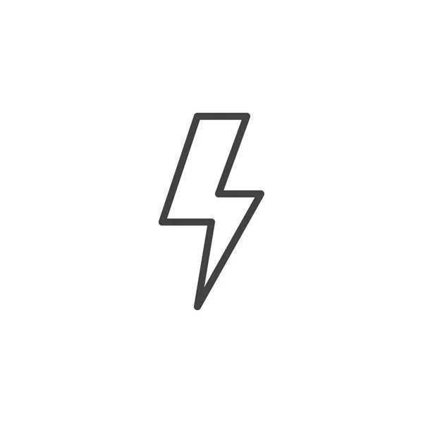 Blitz Liniensymbol Umrissvektorzeichen Lineares Piktogramm Auf Weiß Isoliert Blitzlicht Symbol — Stockvektor