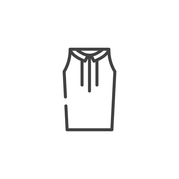Kadın Bluzu Satırı Simgesi Anahat Vektör Işareti Üzerinde Beyaz Izole — Stok Vektör