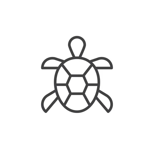 海龟线图标 轮廓矢量符号 线性样式象形图隔离在白色 徽标插图 可编辑笔画 — 图库矢量图片