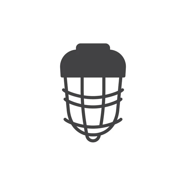 Hockey Vector Icono Casco Lleno Signo Plano Pictograma Sólido Aislado — Vector de stock