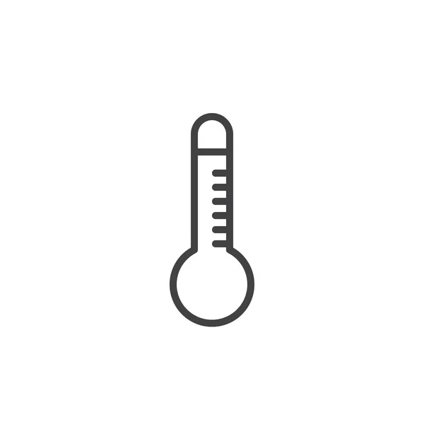 Thermometer Lijn Pictogram Overzicht Vector Teken Lineaire Stijl Pictogram Geïsoleerd — Stockvector