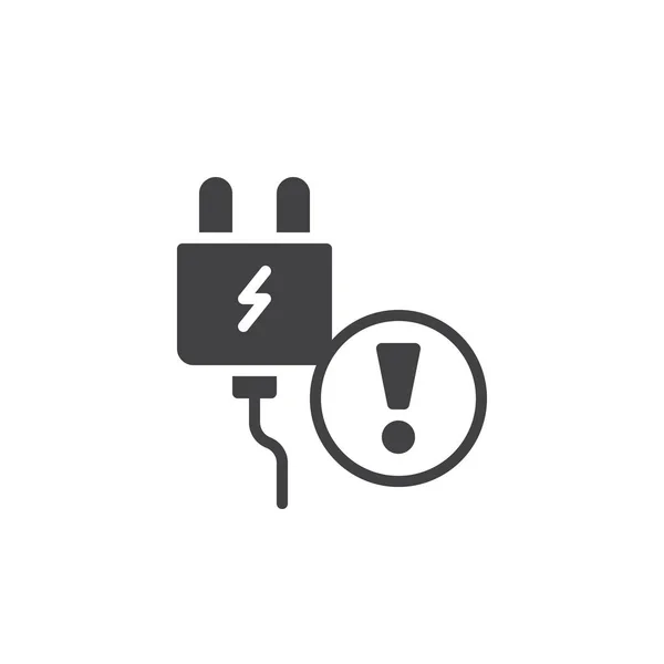 Ηλεκτρικό Βύσμα Εικονίδιο Προειδοποίησης Διάνυσμα Γεμάτη Επίπεδη Σημάδι Στερεά Εικονόγραμμα — Διανυσματικό Αρχείο