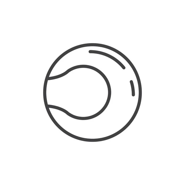 テニス ボールのライン アイコン アウトライン ベクトル記号 直線的なスタイルのピクトグラムが白で隔離 シンボル ロゴの図 編集可能なストローク — ストックベクタ