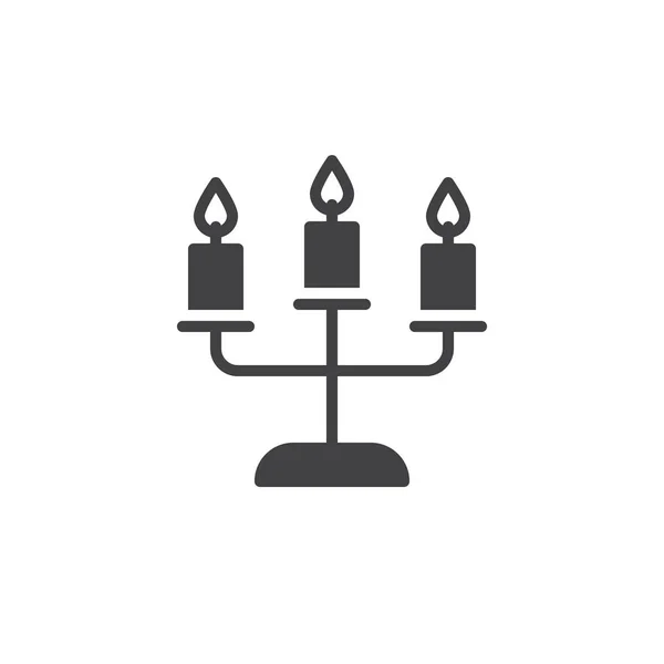 Kandelaber Mit Kerzen Icon Vektor Gefülltes Flaches Schild Massives Piktogramm — Stockvektor