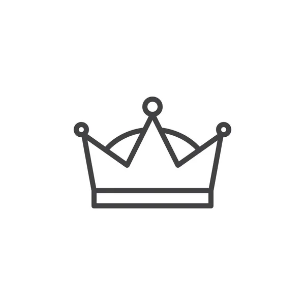 女王冠线图标 轮廓向量标志 线性样式象形图查出在白色 徽标插图 可编辑笔画 — 图库矢量图片