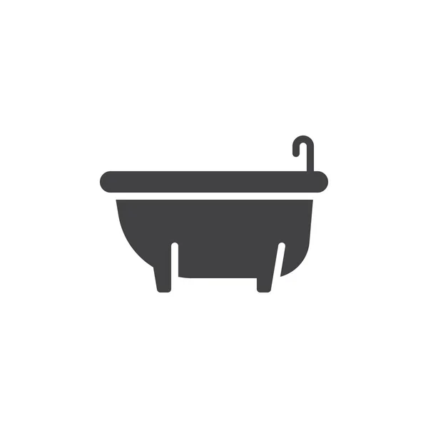 Bathtub Icon Vector Filled Flat Sign Solid Pictogram Isolated White — Stock Vector