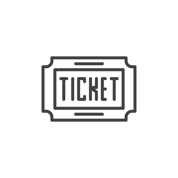 Ticketzeilensymbol Umrissvektorzeichen Lineares Piktogramm Auf Weiß Isoliert Symbol Logoabbildung Editierbarer — Stockvektor