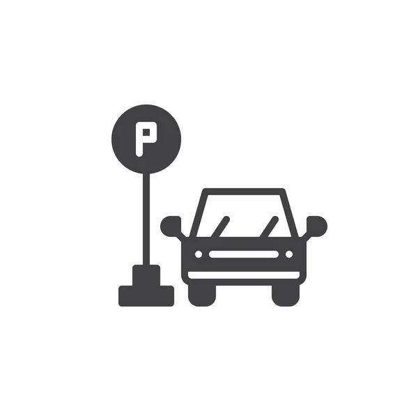 Parking Icon Vector Filled Flat Sign Solid Pictogram Isolated White — Stock Vector