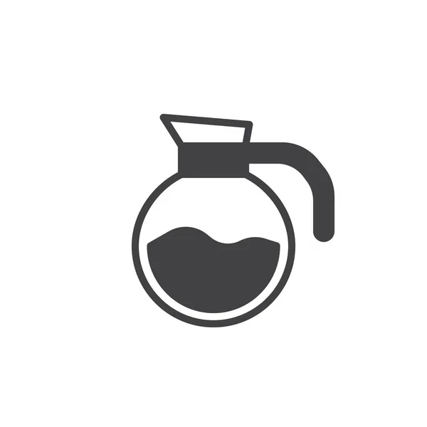 コーヒー ポットのアイコン ベクトルはいっぱいフラット記号 白で隔離固体のピクトグラムです シンボル ロゴの図 — ストックベクタ