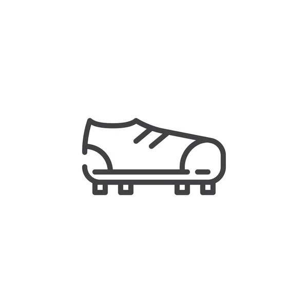 Fußballschuhe Liniensymbol Umrissvektorzeichen Lineares Stilpiktogramm Auf Weiß Isoliert Symbol Logoabbildung — Stockvektor
