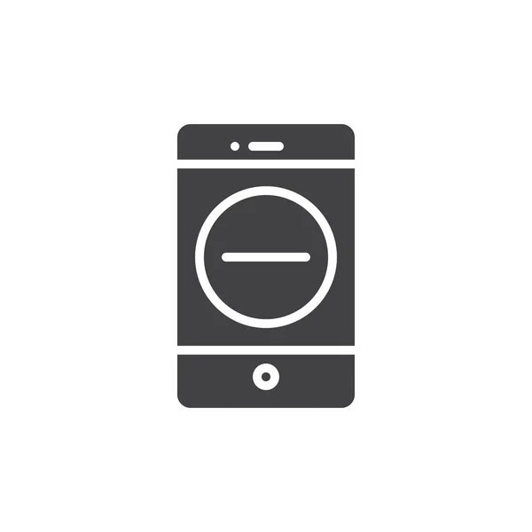 Smartphone Con Eliminar Vector Icono Botón Lleno Signo Plano Pictograma — Vector de stock