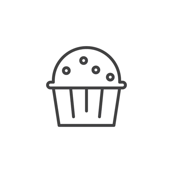 Muffin Cake Line Icon Outline Vektorzeichen Lineares Style Piktogramm Auf — Stockvektor